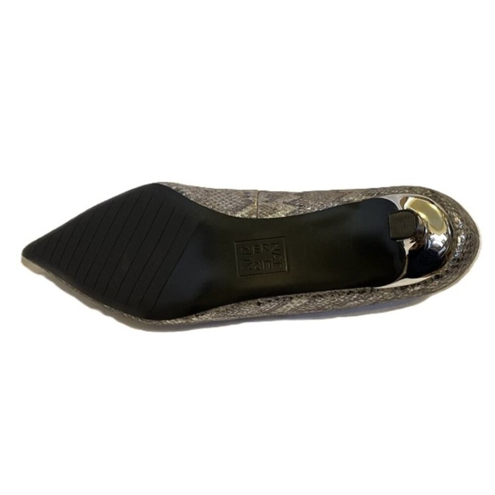 Naturalizer Natalia Kitten Heal Silver Snakeskin Womens Size 9 M New Pointed Toe - Picture 5 of 11
